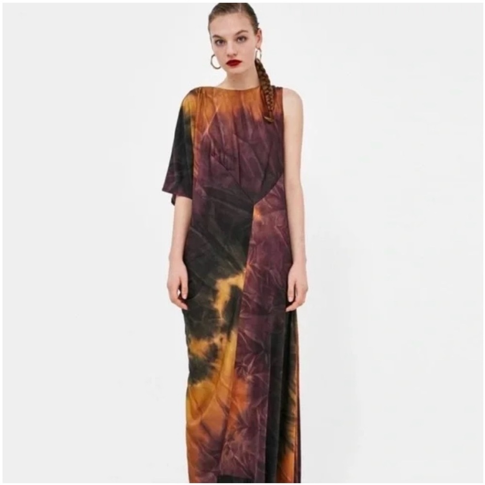 Zara One-Shoulder Multicolor Dress